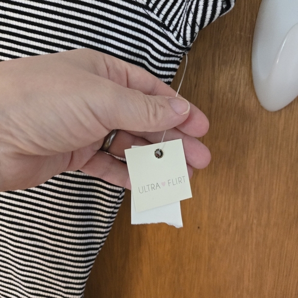 NWT, Black and White Striped Women's Top - Picture 3 of 4